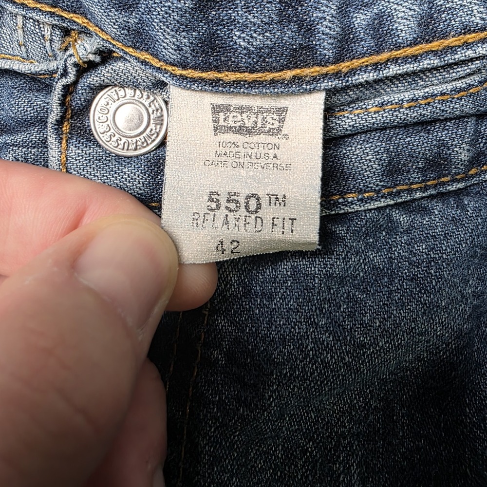 Vintage 90s Y2k Levis 550 Shorts Mens 42 Fits 39 Relaxed Fit Jorts Baggy USA 9" - Picture 5 of 9